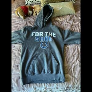 Indianapolis Colts Hoodie - For The Shoe, Gray Pullover Sweatshirt